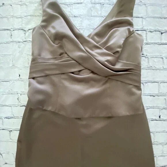 2 Piece Mori Lee Dress Size‎ 24 Taupe Formal A Line Party Bridesmaid Sp Occasion